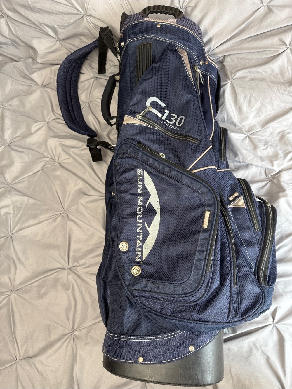 Sun Mountain C-130 Navy Golf Cart Bag w/15 Club Dividers
